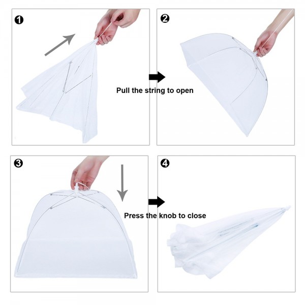 Higift (6 Pack) Large and Tall 17x17x11 Pop-Up Mesh Net Food Covers Tent Umbrella for Outdoors, Screen Fly Food Tents Protectors For Bugs, Parties Picnics, BBQs, Reusable and Collapsible