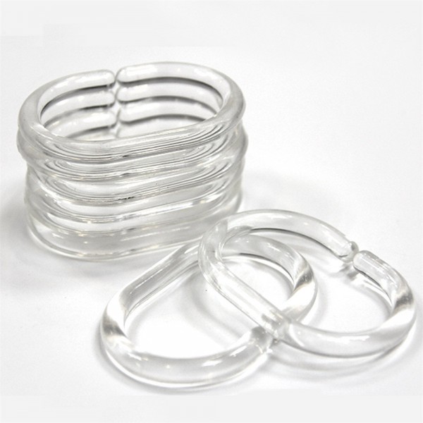 HiGift 36 Pack Transparent Shower Curtain Rings Cu...