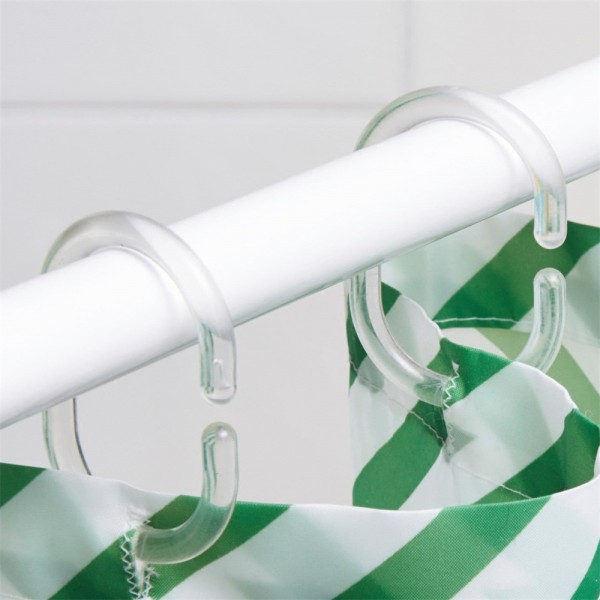 HiGift 36 Pack Transparent Shower Curtain Rings Curtain C Rings Hook Hanger Bath Drape Loop Clip Glide