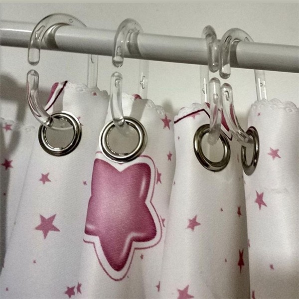 HiGift 36 Pack Transparent Shower Curtain Rings Curtain C Rings Hook Hanger Bath Drape Loop Clip Glide