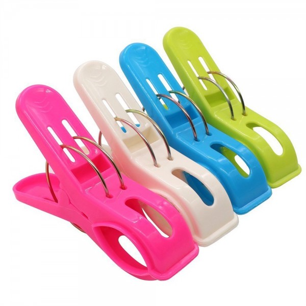 8 Pack Beach Towel Clips Chair Clips Pool Chairs in Fun Bright Colors,Plastic Quilt Clips Windproof Clothes Hanging Peg - Keep the Towels from Blowing Away,Jumbo Size