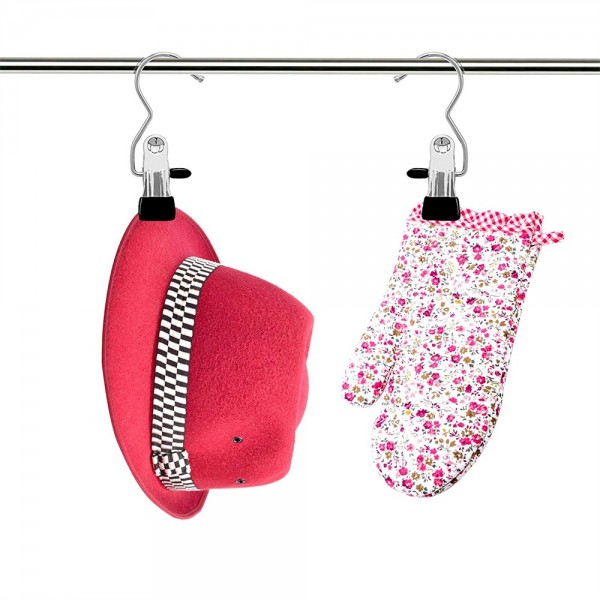 Higift (Set of 12) Portable Laundry Hook Boot Hanger Clips, Hanging Clothes Pins Stainless steel Travel Home clothing Boot Hanger Closet Hold Clips